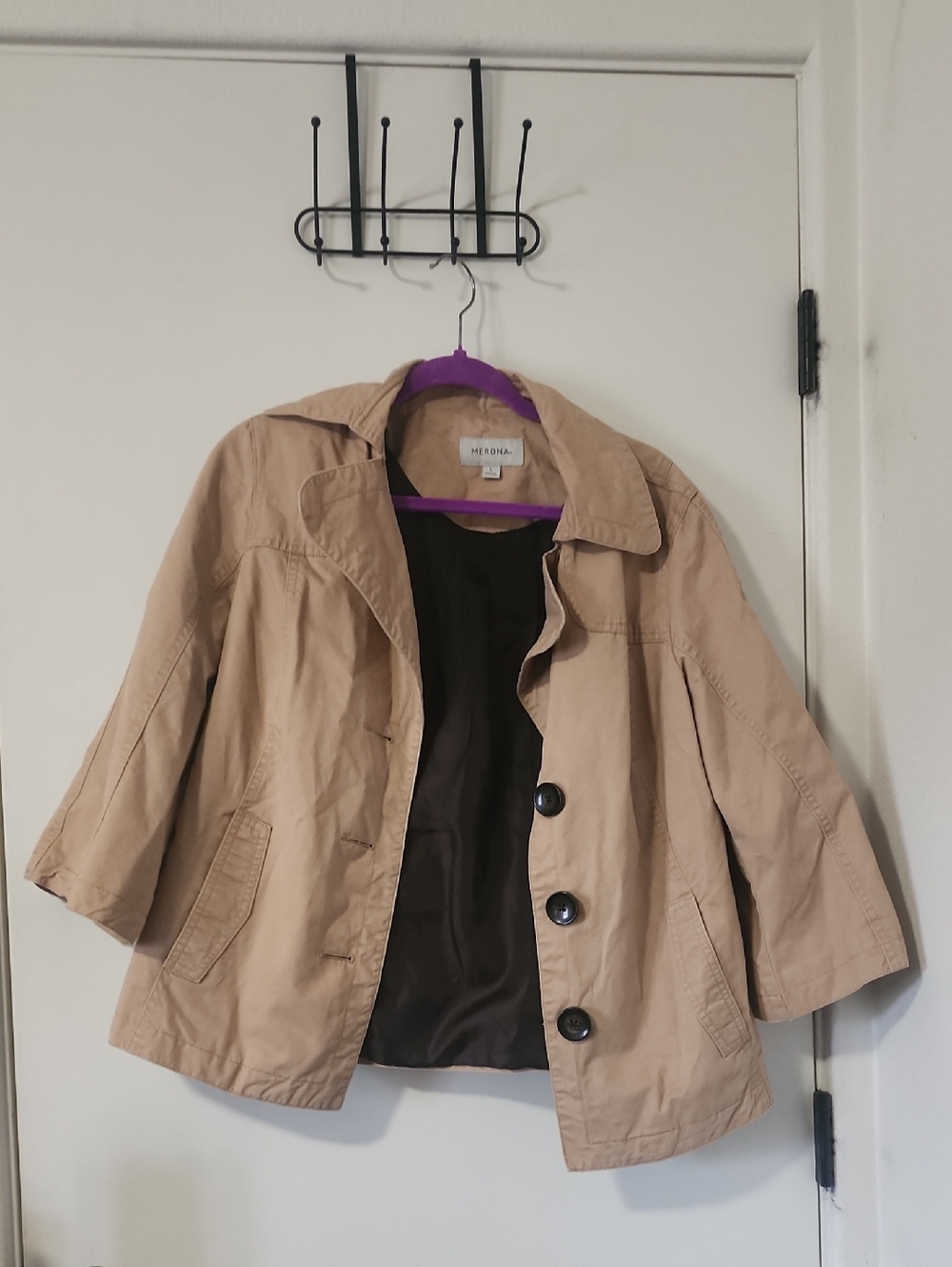 Merona Women's Beige Short Trench Jacket